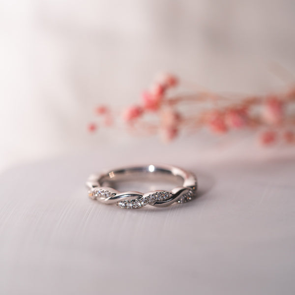 The Nuria Band | Lab Diamond Vintage Inspired Pavé Wedding Ring