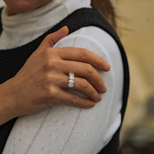 The Opera | 3ct Oval Lab Diamond 5 Stone Anniversary Ring