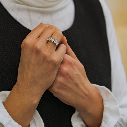 The Opera | 3ct Oval Lab Diamond 5 Stone Anniversary Ring