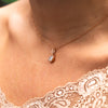 Ocean Wave Lab Diamond Pendant on neck in rose gold