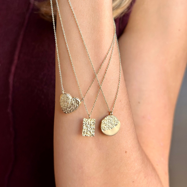 The Phoenix | Half-Textured 9K Gold Medallion Pendant
