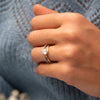 The Meera Ring | Lab Diamond Shaped Pavé Wave Band