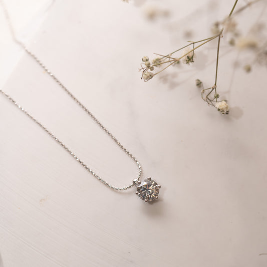 The Rexana Pendant  | E VS2 1.30ct Lab Diamond 18k White Gold Solitaire