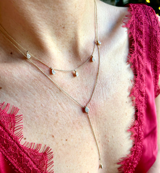 The Monroe | Pear Cut 1.25ct Diamond Necklace