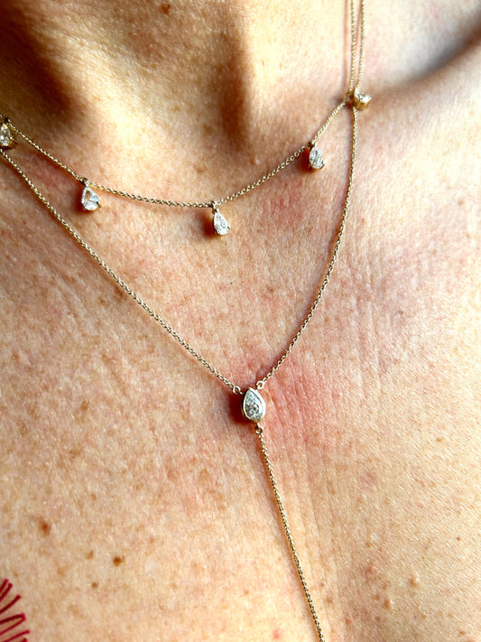 The Monroe | Pear Cut 1.25ct Diamond Necklace