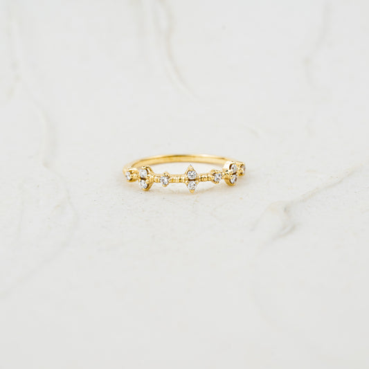 The Rosenwyn | VS1 D-E Lab Diamonds. 100% Recycled 9k Gold Stacking Ring