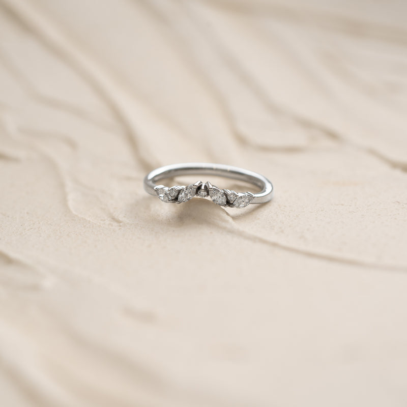 Diamond set wedding band by ethica diamonds of cornwall. Carbon negative eco friendly bridal jewellery