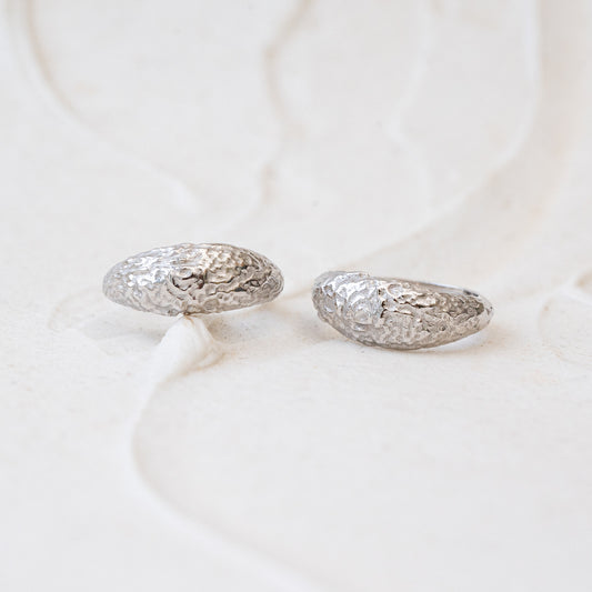 The Sade | 9k Gold Textured Hoop Earrings