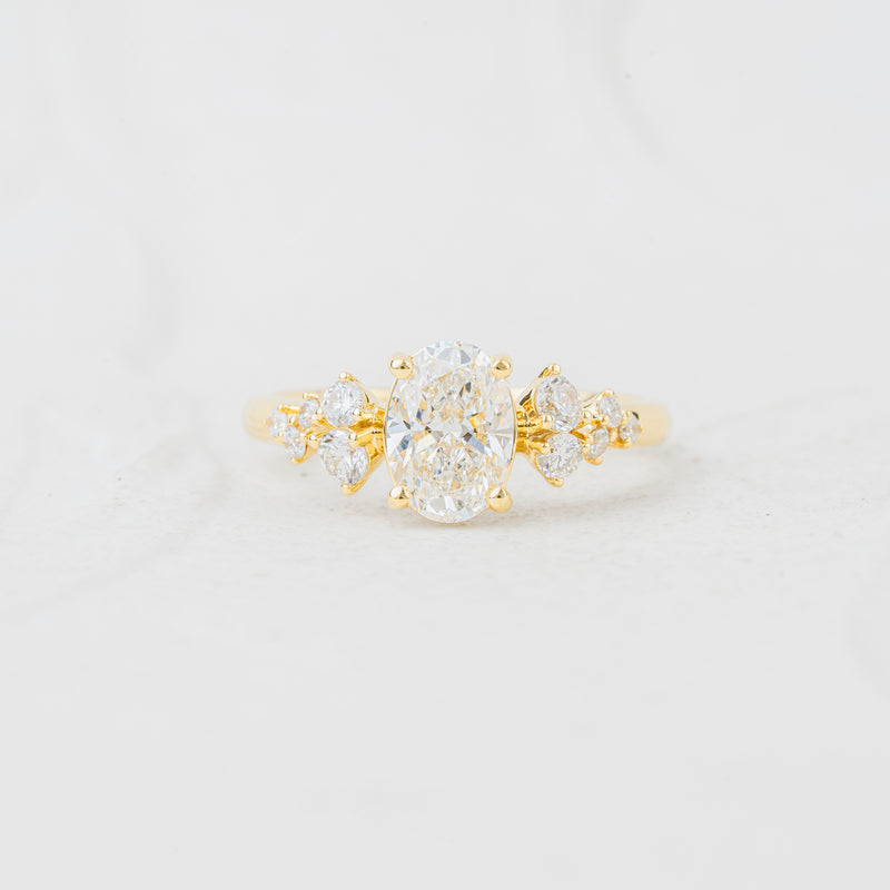 The Serephina | Oval Lab Diamond Scattered Accented Engagement Ring