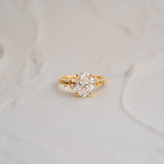 The Serephina | Oval Lab Diamond Scattered Accented Engagement Ring