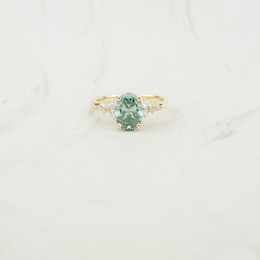 The Serephina - Coloured Diamond | Oval Lab Diamond Scattered Accented Engagement Ring