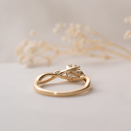 The Simi Ring | Round Lab Diamond Marquise Accented Engagement