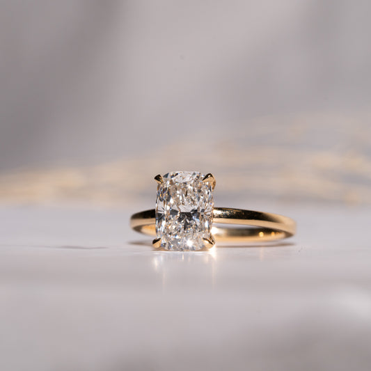 The Sira Ring | Elongated Cushion Lab Diamond Engagement Solitaire