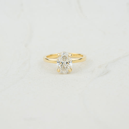 The Sira | Oval Cut Diamond with Hidden Halo Lab Diamond Solitaire Engagement Ring