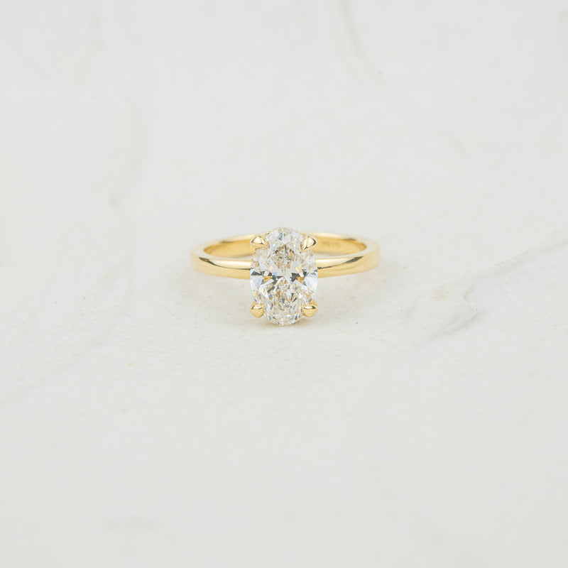 The Sira | Oval Cut Diamond with Hidden Halo Lab Diamond Solitaire Engagement Ring