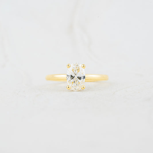 The Sira | Oval Cut Diamond with Hidden Halo Lab Diamond Solitaire Engagement Ring