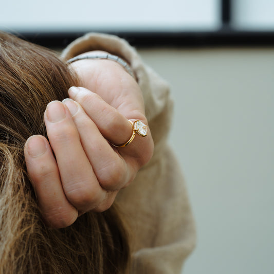 The Sira | Elongated Cushion Lab Diamond Solitaire Engagement Ring