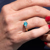 The Sophia Ring | 1.98ct Paraiba Tourmaline & Lab Diamond Trilogy 18k Yellow Gold