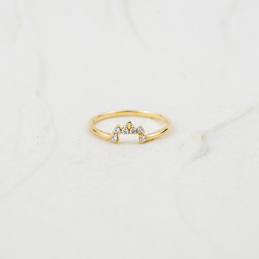 The Steren | VS1 D-E Lab Diamonds. 100% Recycled 9k Gold Tiara Stacking Ring
