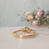 The Tabitha Ring | Seafoam Green Oval Moissanite & Lab Diamond Trilogy