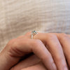The Tabitha Ring | Green Round Moissanite & Lab Diamond Trilogy 9k Yellow Gold