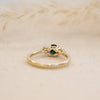 The Tabitha Ring | Green Round Moissanite & Lab Diamond Trilogy 9k Yellow Gold