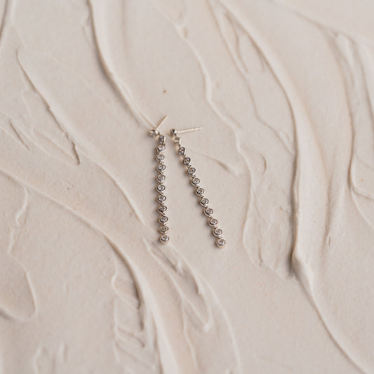 The Talia Earrings long drop design