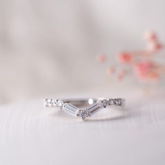 The Theia Ring | Lab Diamond Baguette Cut Art Deco Band