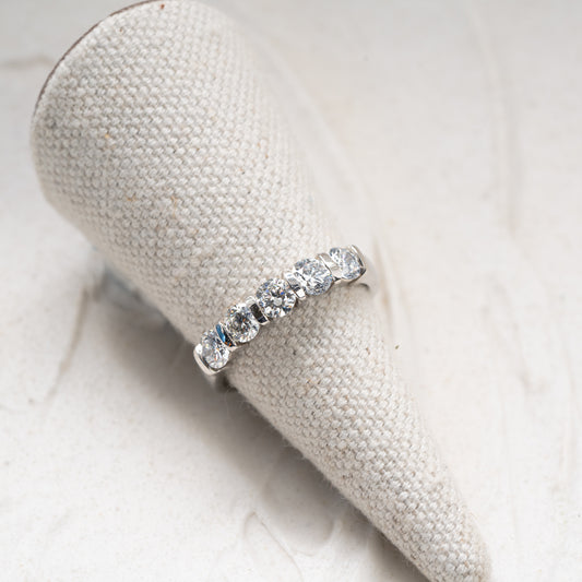 The Vere | 1.02ct Lab Diamond Bar Set Wedding Band Platinum