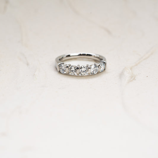 The Vere Ring | Elegant Lab Diamond Half Bar Set Wedding