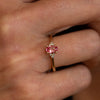 The Victoria Ring | 0.84ct Chatham® Oval Padparadscha Sapphire & Lab Diamond