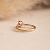 The Victoria Ring | 0.84ct Chatham® Oval Padparadscha Sapphire & Lab Diamond