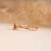 The Victoria Ring | 0.84ct Chatham® Oval Padparadscha Sapphire & Lab Diamond