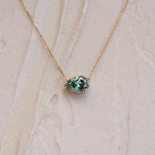 The Xanthe | 1.65ct Seafoam Pear Cut Gemstone Necklace