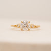 The Xevi Ring | Round Lab Diamond Accented Petite Modern Engagement