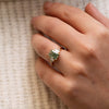 The Amber Ring | Emerald Cut Green Lab Diamond Art Deco Accented Engagement
