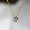 bezel diamond pendant no bail yellow gold