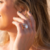 The Iris Ring | 4.3ct Emerald Cut Lab Diamond Talon Claw Engagement Ring in 18k Yellow Gold