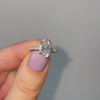 The Aesa Ring | Lab Diamond Oval Thin Band Shoulder Set Engagement