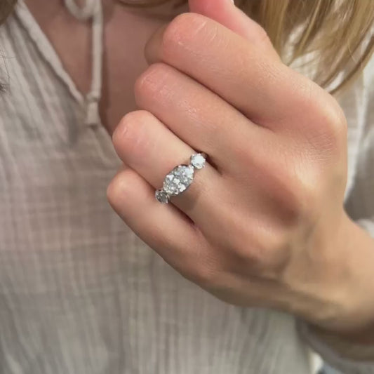 three stone oval cut modern unique engagement rings by ethica diamonds in cornwall