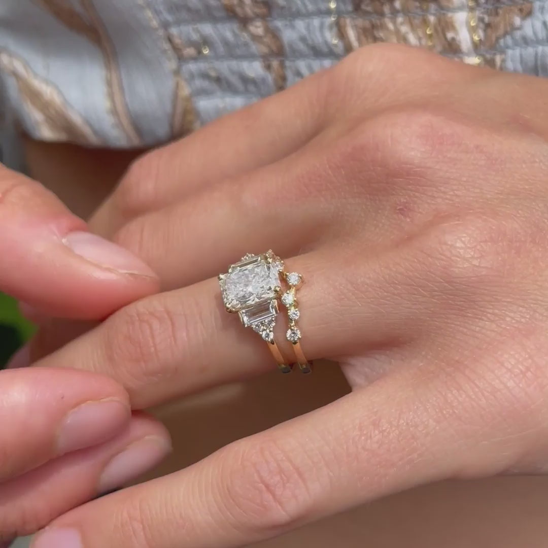 The Amber Ring: Emerald cut lab grown diamond Art Deco by Ethica Diamonds 