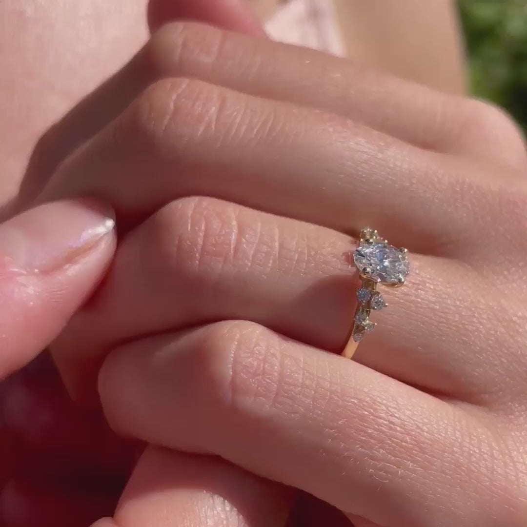 Serephina 0.75ct oval lab diamond ethical engagement ring