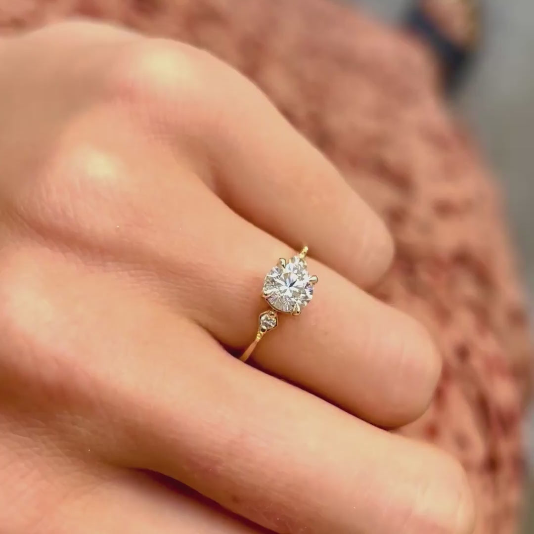 Model showing petite and timeless Xevi accented ring