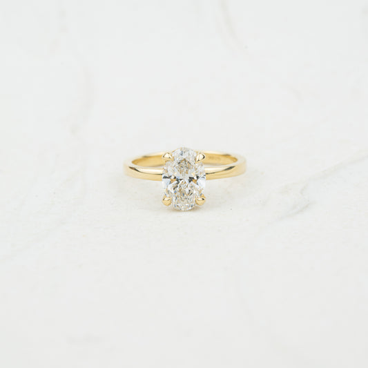 The Sira | Oval Cut Diamond with Hidden Halo Lab Diamond Solitaire Engagement Ring