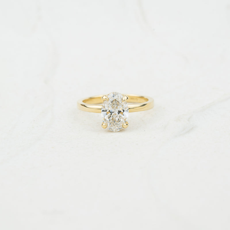 The Sira | Oval Cut Diamond with Hidden Halo Lab Diamond Solitaire Engagement Ring