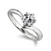 The Akilina Ring | Round Lab Diamond Asymmetrical Engagement Solitaire
