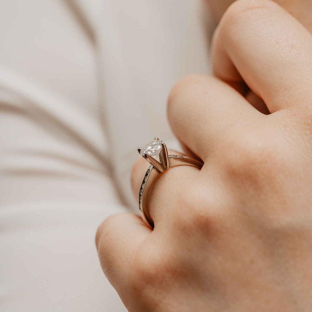 The Alexa Ring | 1.0ct D-E VVS1 Tiffany Engagement Shoulder Set 950 Platinum
