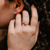 The Amber Ring | Oval Lab Diamond Accented Art Deco Engagement