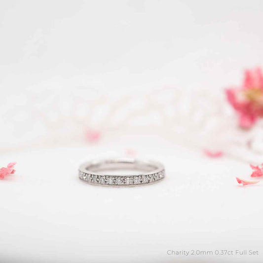 The Charity Ring | 0.37ct D-E VVS1 Grain Set 950 Platinum Wedding Band