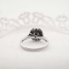 The Dahlia Ring | 0.75ct D-E VVS1 Round Engagement Halo 18k White Gold